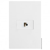 Conjunto RJ45 Cat6 Internet Horizontal 4x2 - RECTA BRANCO SATIN FOSCO